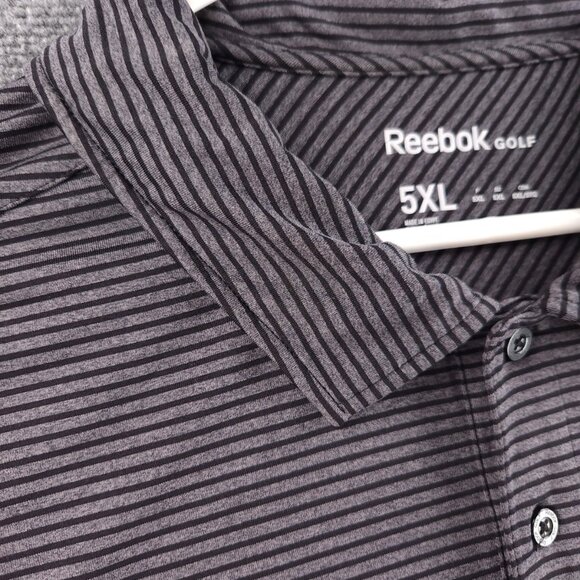 Reebok Golf Striped Performance Stretch Polo Shirt 5XL Short Sleeve Big Active - Picture 4 of 14